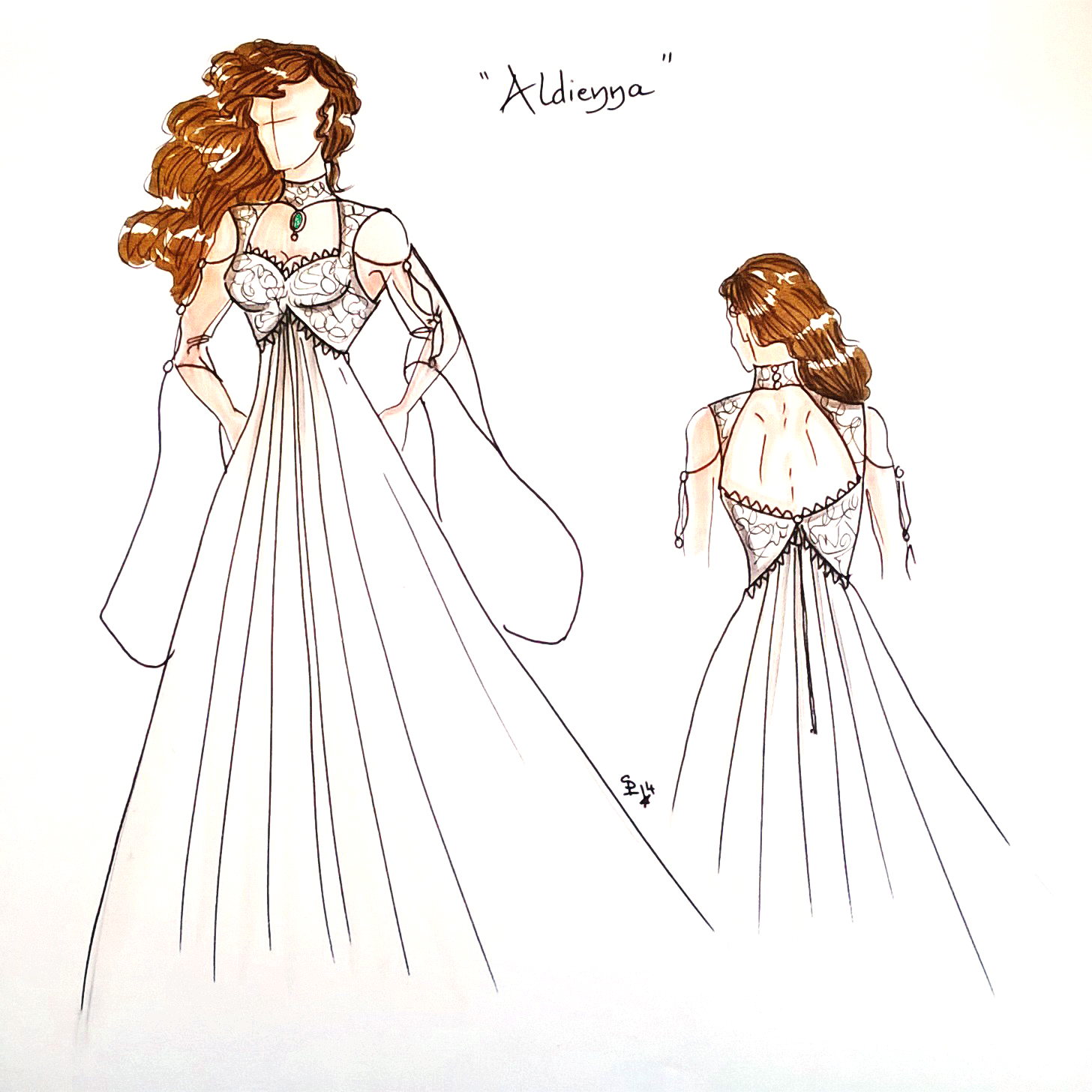 Aldienna, une robe de mariée elfique